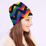 LGBT Pride Rainbow Chevron Pattern Print Beanie
