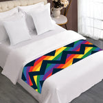 LGBT Pride Rainbow Chevron Pattern Print Bed Runner