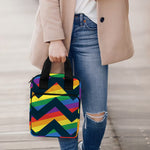LGBT Pride Rainbow Chevron Pattern Print Bible Tote Bag