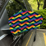LGBT Pride Rainbow Chevron Pattern Print Car Side Mirror Covers