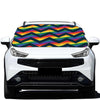 LGBT Pride Rainbow Chevron Pattern Print Car Windshield Snow Cover