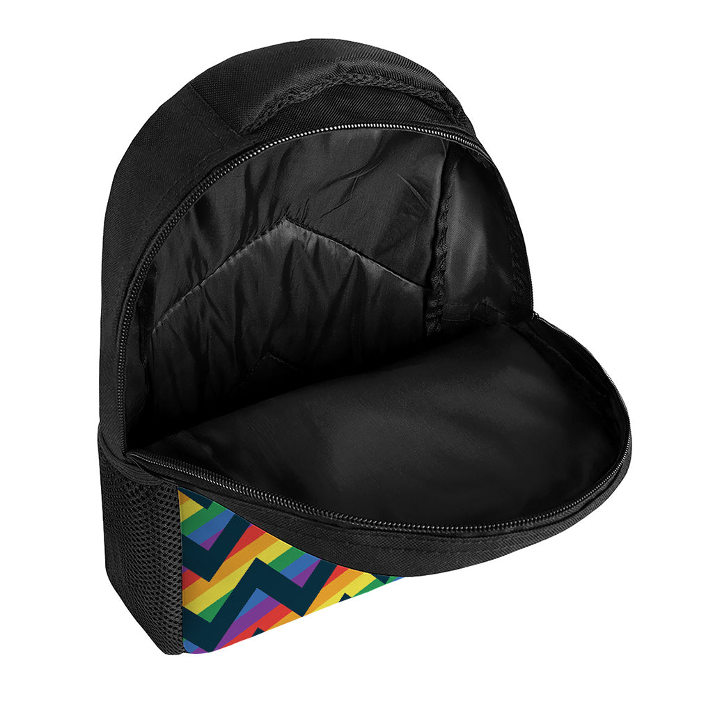 LGBT Pride Rainbow Chevron Pattern Print Casual Backpack