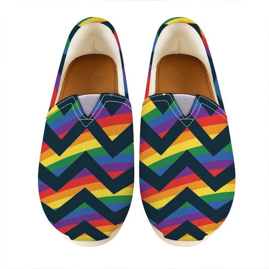 LGBT Pride Rainbow Chevron Pattern Print Casual Shoes