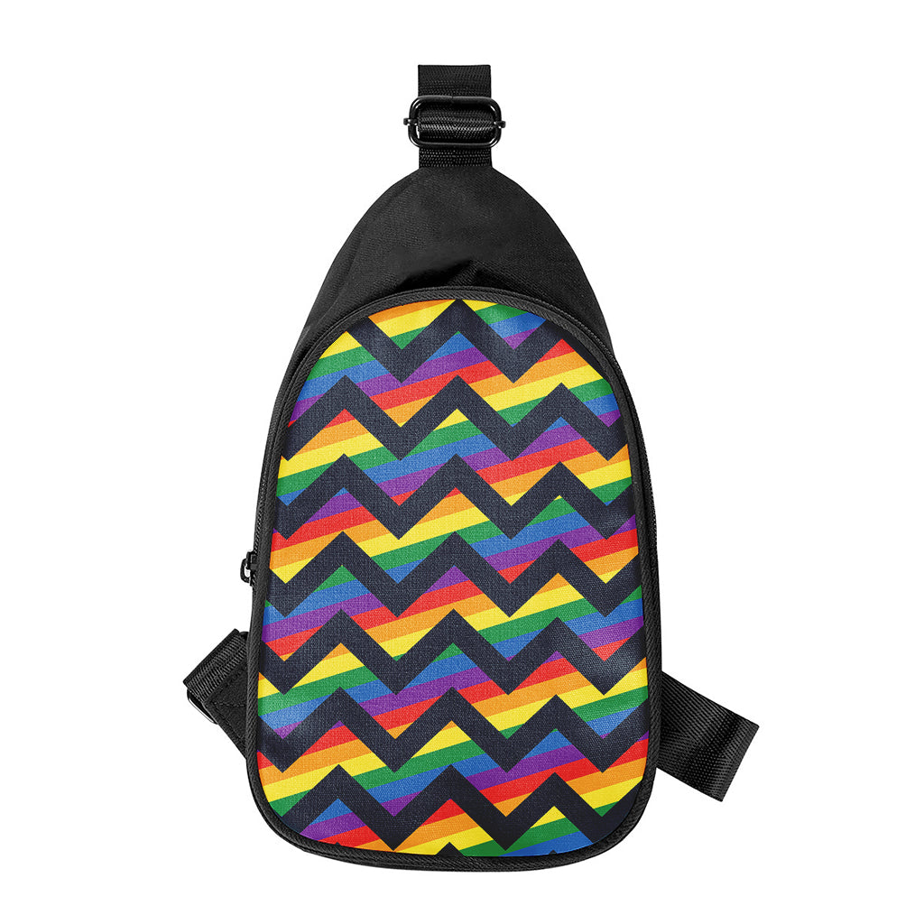 LGBT Pride Rainbow Chevron Pattern Print Chest Bag
