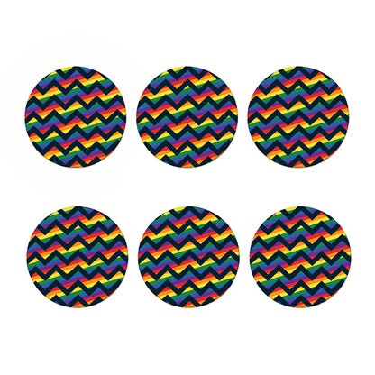 LGBT Pride Rainbow Chevron Pattern Print Coaster Set