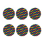 LGBT Pride Rainbow Chevron Pattern Print Coaster Set