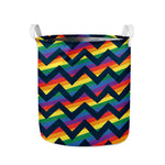 LGBT Pride Rainbow Chevron Pattern Print Collapsible Laundry Basket
