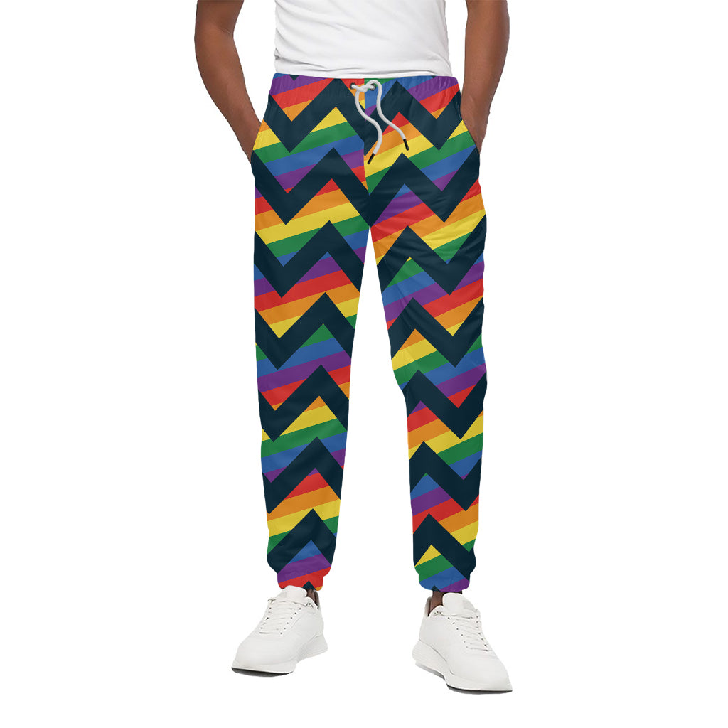 LGBT Pride Rainbow Chevron Pattern Print Cotton Pants