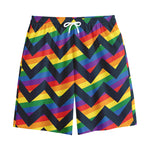 LGBT Pride Rainbow Chevron Pattern Print Cotton Shorts