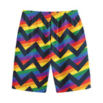 LGBT Pride Rainbow Chevron Pattern Print Cotton Shorts