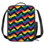 LGBT Pride Rainbow Chevron Pattern Print Crossbody Lunch Bag