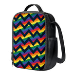 LGBT Pride Rainbow Chevron Pattern Print Crossbody Lunch Bag