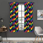 LGBT Pride Rainbow Chevron Pattern Print Curtain