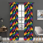 LGBT Pride Rainbow Chevron Pattern Print Curtain