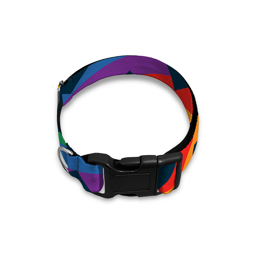 LGBT Pride Rainbow Chevron Pattern Print Dog Collar