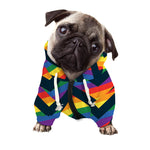 LGBT Pride Rainbow Chevron Pattern Print Dog Zip Up Hoodie