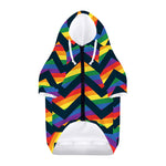 LGBT Pride Rainbow Chevron Pattern Print Dog Zip Up Hoodie