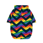 LGBT Pride Rainbow Chevron Pattern Print Dog Zip Up Hoodie