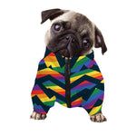 LGBT Pride Rainbow Chevron Pattern Print Dog Zip Up Jacket