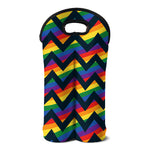 LGBT Pride Rainbow Chevron Pattern Print Double Neoprene Wine Tote