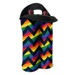 LGBT Pride Rainbow Chevron Pattern Print Double Neoprene Wine Tote