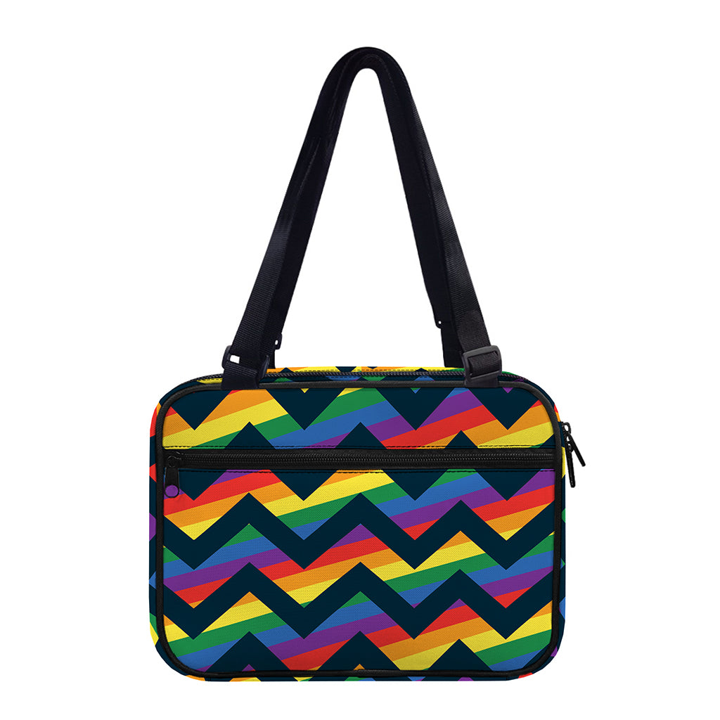 LGBT Pride Rainbow Chevron Pattern Print Double Strap Bible Bag