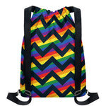 LGBT Pride Rainbow Chevron Pattern Print Drawstring Backpack