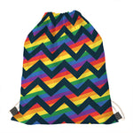 LGBT Pride Rainbow Chevron Pattern Print Drawstring Bag