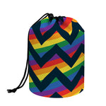 LGBT Pride Rainbow Chevron Pattern Print Drawstring Makeup Bag