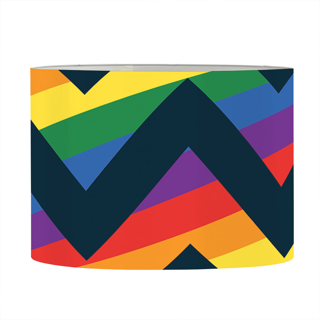 LGBT Pride Rainbow Chevron Pattern Print Drum Lamp Shade
