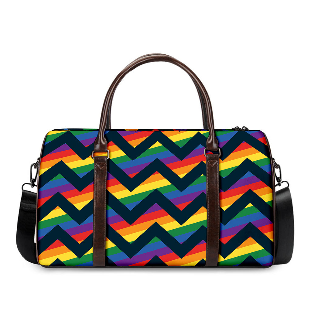 LGBT Pride Rainbow Chevron Pattern Print Duffle Bag