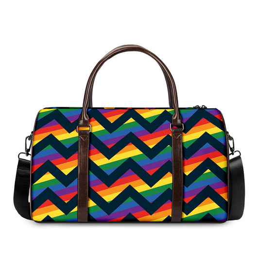 LGBT Pride Rainbow Chevron Pattern Print Duffle Bag