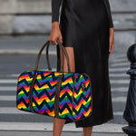 LGBT Pride Rainbow Chevron Pattern Print Duffle Bag