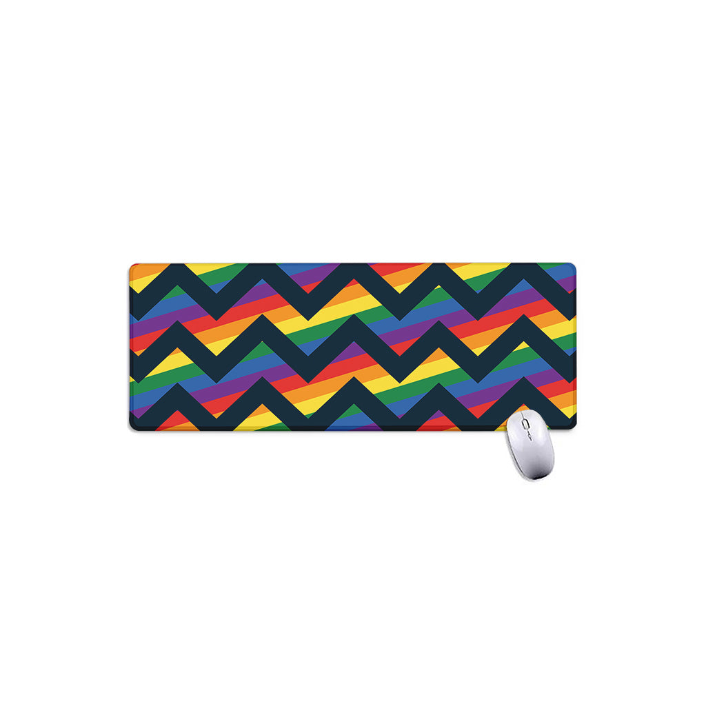 LGBT Pride Rainbow Chevron Pattern Print Extended Mouse Pad