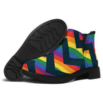 LGBT Pride Rainbow Chevron Pattern Print Flat Ankle Boots