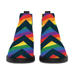 LGBT Pride Rainbow Chevron Pattern Print Flat Ankle Boots