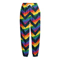 LGBT Pride Rainbow Chevron Pattern Print Fleece Lined Knit Pants