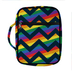 LGBT Pride Rainbow Chevron Pattern Print Front Pocket Bible Bag