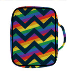 LGBT Pride Rainbow Chevron Pattern Print Front Pocket Bible Bag