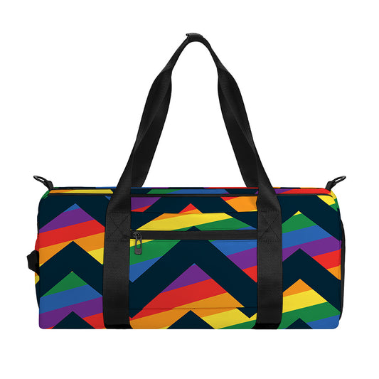 LGBT Pride Rainbow Chevron Pattern Print Gym Bag