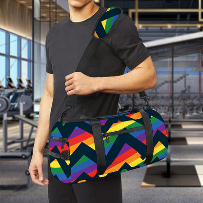 LGBT Pride Rainbow Chevron Pattern Print Gym Bag