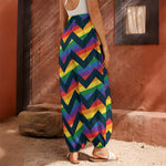 LGBT Pride Rainbow Chevron Pattern Print Harem Pants