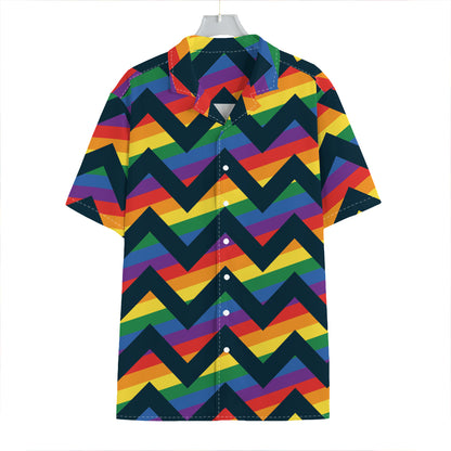 LGBT Pride Rainbow Chevron Pattern Print Hawaiian Shirt