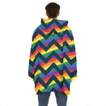 LGBT Pride Rainbow Chevron Pattern Print Hoodie Blanket