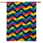 LGBT Pride Rainbow Chevron Pattern Print House Flag