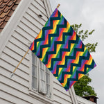LGBT Pride Rainbow Chevron Pattern Print House Flag