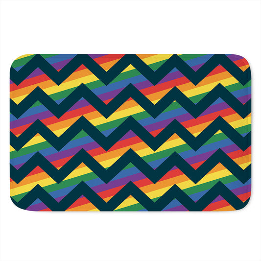 LGBT Pride Rainbow Chevron Pattern Print Indoor Door Mat