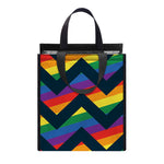 LGBT Pride Rainbow Chevron Pattern Print Insulated Lunch Tote