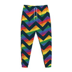 LGBT Pride Rainbow Chevron Pattern Print Jogger Pants