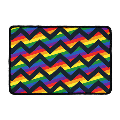 LGBT Pride Rainbow Chevron Pattern Print Kitchen Mat